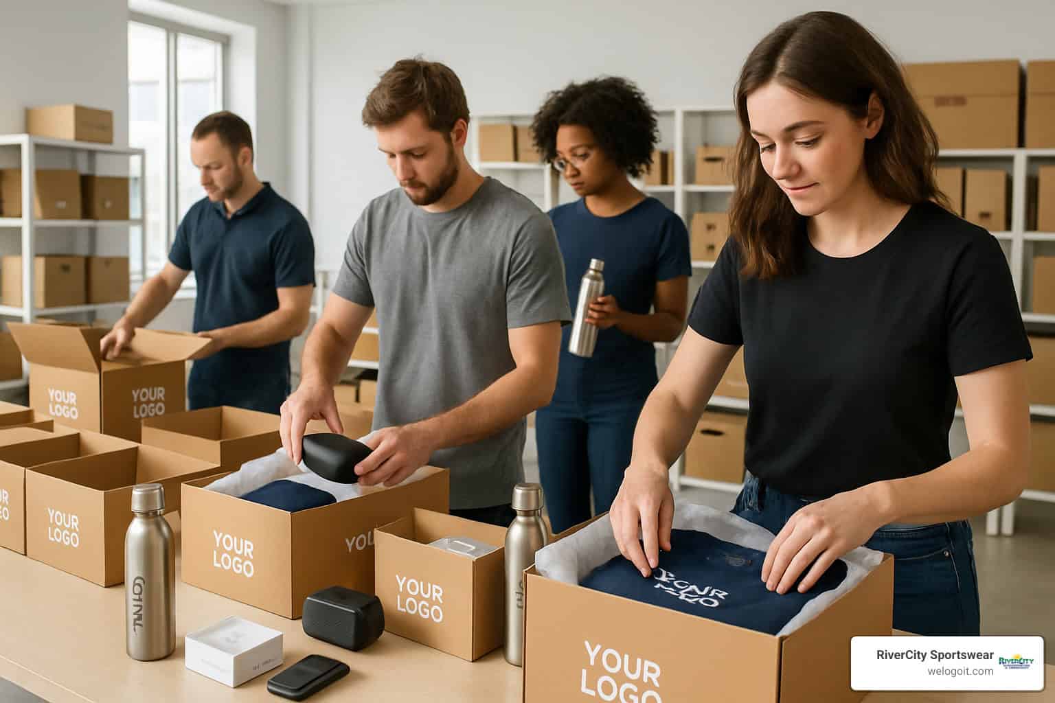 event swag kitting and packaging process - branded merchandise for corporate events event swag kitting and packaging process - branded merchandise for corporate events